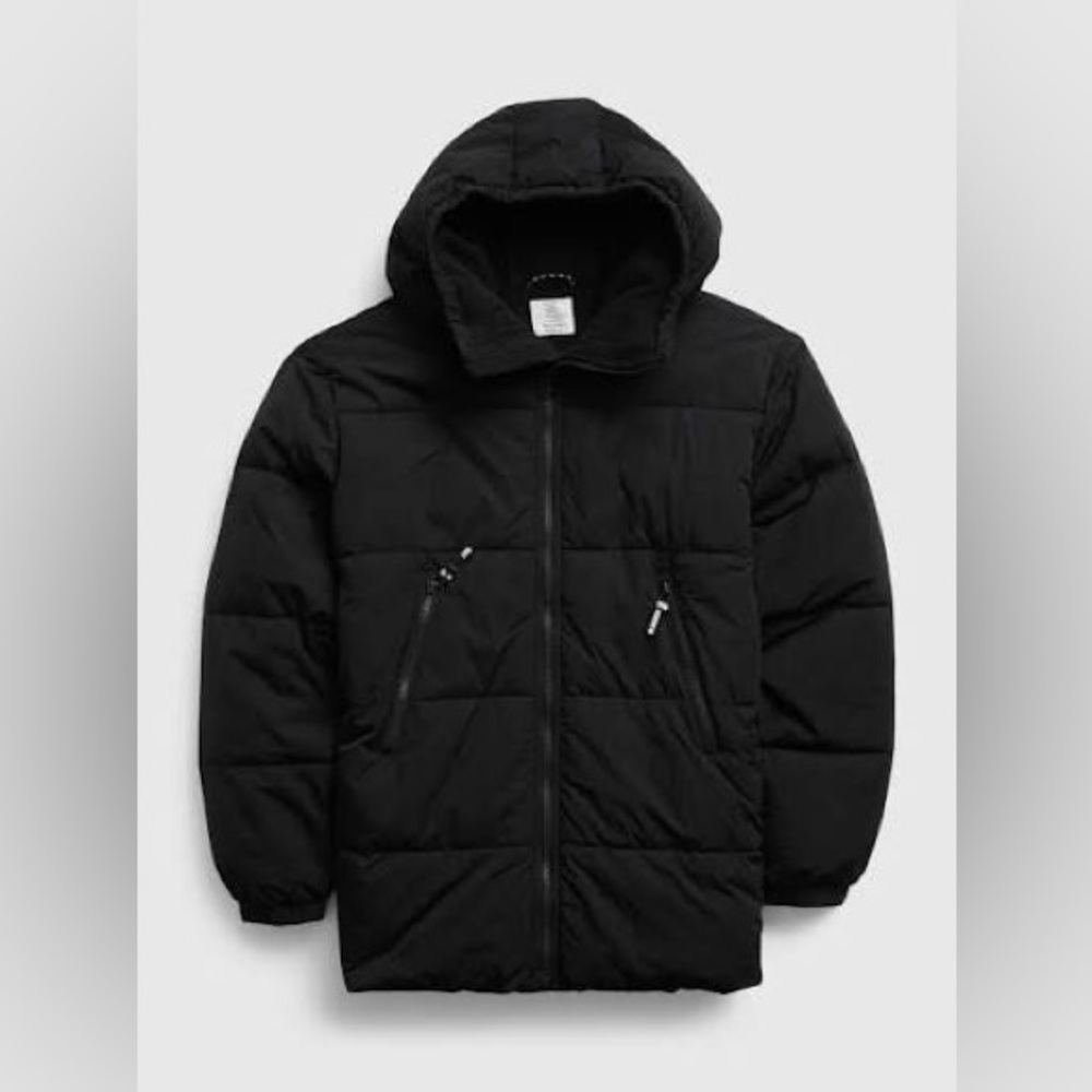 GAP Teen Black Hooded Puffer Winter Jacket - Youth Size XXL